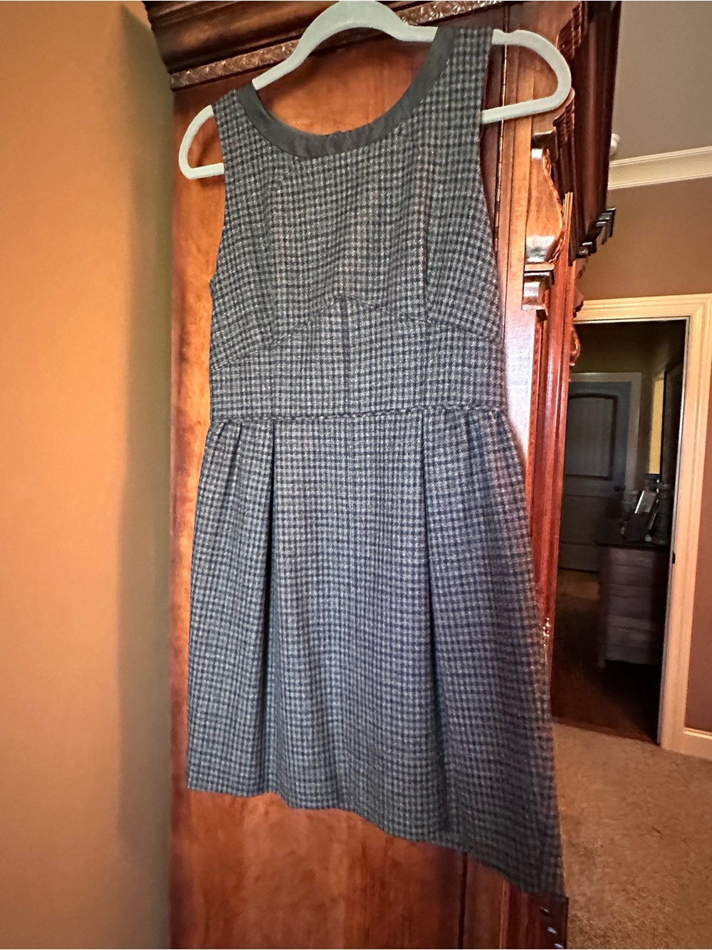 J. Crew Classic Gray Houndstooth Wool Dress